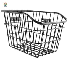 Cesta De Bicicleta Traseira À Prova D'água De Arame Metálico De Grande Capacidade Para A Maioria Dos Bastidores Traseiros
