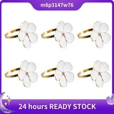 Anel De Guardanapo Com Fivela De Flor , 6 Peças , Usado Para Casamento , Festival , Banquete , Decoração De Festa Diária