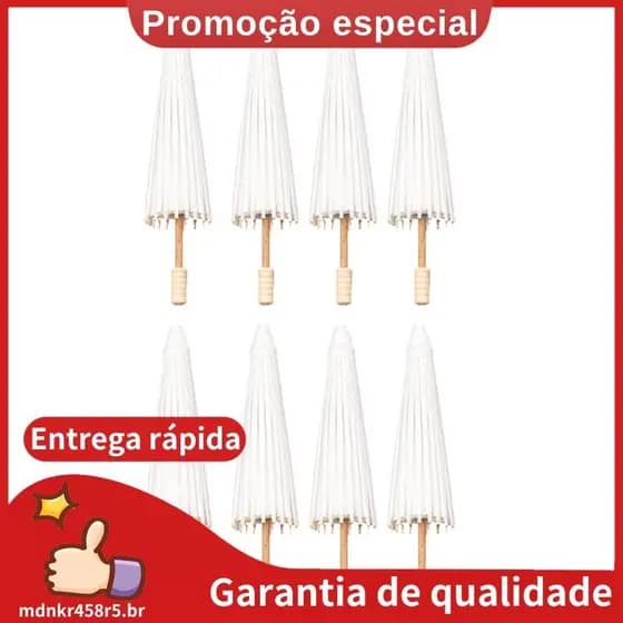 8 Peças Guarda-Sol De Papel Chuva De Casamento Festa Favor Chuvas De Bambu Para Centrais De Chá De Panela Adereços Fotog