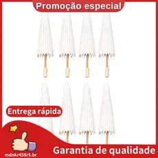 8 Peças Guarda-Sol De Papel Chuva De Casamento Festa Favor Chuvas De Bambu Para Centrais De Chá De Panela Adereços Fotog