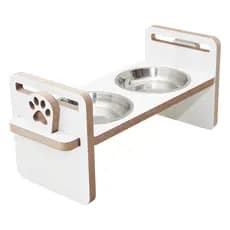 Comedouro Bebedouro Duplo Mdf Pet Elevado Cachorro Gato Novidade