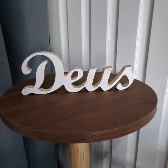 Decoração Palavra Love Deus Home em Mdf Quarto Sala Casa Decoração De Mesa Estante Rack Prateleira
