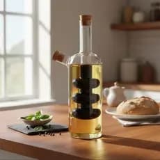 Galheteiro Duplo Azeite e Vinagre em Vidro Borossilicato 320ml e 70ml em Bura Elegância ao Servir