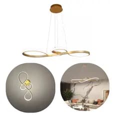 Pendente Lustre Infinit Led Ultra 34W Moderno e Luxuoso Ideal para Sala e Escritórios Branco Quente 3000k Bivolt