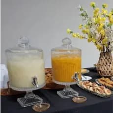Suqueira em Vidro Grosso 4,5 Litros Resistente Bebidas, buffet e Eventos Luxo Com Torneira Premium
