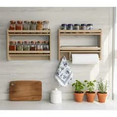 Suporte Kit Alegria porta temperos 2 em 1 condimento parede organizador porta papel toalha