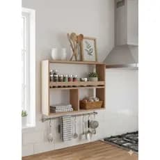 Suporte nicho porta tempero parede cozinha mdf prateleira multifunção decorativo