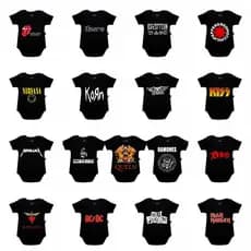 Body de Bebê Rock and Roll, Body bebê, Body bandas, rock