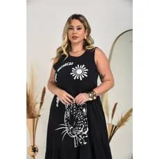 Vestido inspiração Farm, vestido plus, vestido plus size, vestido plus onça, vestido verão