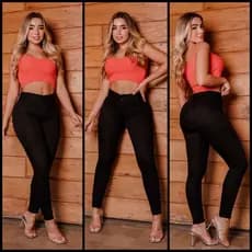 Original Calça Feminina Preta Skinny Levanta Bumbum na Promoção