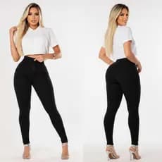 Calça Feminina Preta Original Não Desbota Skinny Empina Bumbum Blogueira