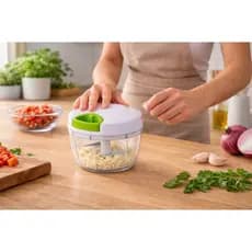 Processador De Alimentos Manual 500ml 3 Lâminas Corda Retrátil