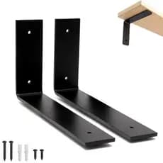 Kit Mão Francesa 20cm Preta Cantoneira Invertida L Suporte Aço Cantoneira RIO DESIGN99 200mm