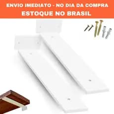 Kit Mão Francesa 20cm Branca Cantoneira Invisível Suporte Invertida Aço Cantoneira RIO DESIGN99