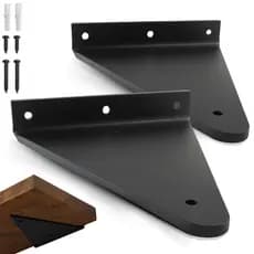 Kit Mão Francesa 25cm Preta Cantoneira Triangular Suporte Aço Cantoneira RIO DESIGN99 250mm