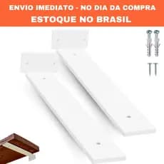 Kit Mão Francesa 40cm Branca Cantoneira Invisível Suporte Invertida Aço Cantoneira RIO DESIGN99