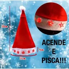 🎄Gorro touca de Natal led acende e pisca!!! Natal, papai noel, gorro vermelho 🎅🏻