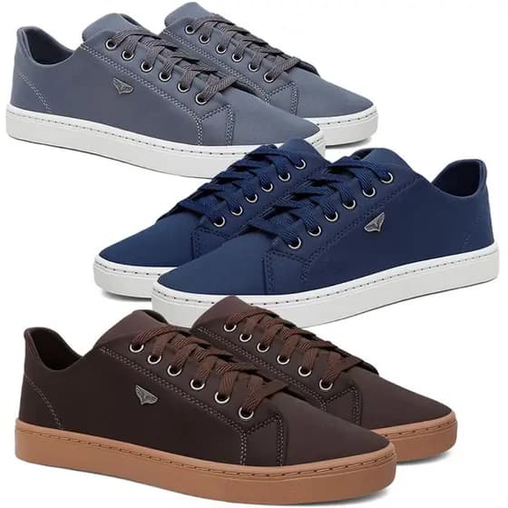 Kit 3 Pares de Sapatênis Casual Estiloso - Envio Imediato