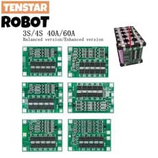 3S/4S 40A 60A Placa De Proteção Do Carregador De Bateria De Íon-Lítio De 18650 BMS Para Motor De Perfuração 11.1V 12.6V