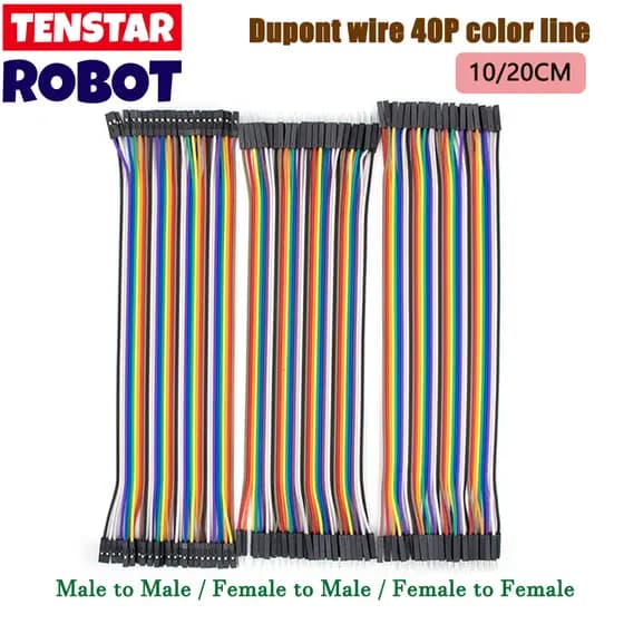 Linha Dupont 40 Pinos 10cm/20CM Cabo Macho Para + Fêmea KIT arduino DIY