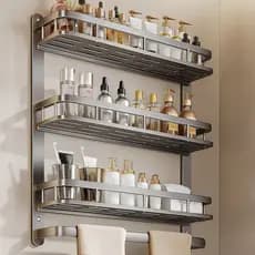 Rack De Armazenamento Multifuncional Sem Perfuração Banheiro Shampoo Cosméticos