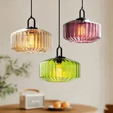 Retro Vitral Lustre Luz De Teto Moderno Led Decorativa Para Sala Estar Quarto Cozinha Ilha Café