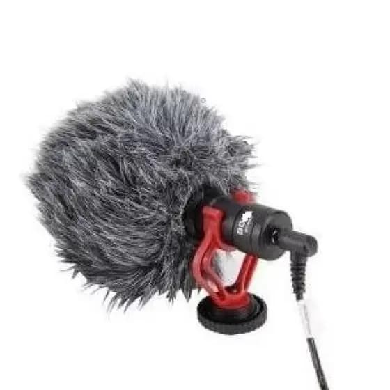 Microfone Boya BY-MM1 condensador cardioide preto original com QR cod