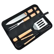 Kit de Churrasco de Conjunto de 3 4 5 9 Peças Aço Inox Com Estojo conjunto de facas e garfos portátil