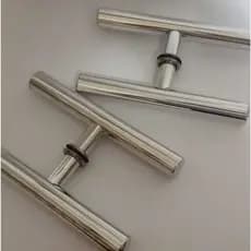 Puxador Tubular Redondo 20 cm 1Furo Kit 2 Unidades Para Porta de Vidro e Box de Banheiro