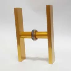 Puxador 1 Furo 15cm Barra Chata Dourado Para Porta de Vidro ou Box de Banheiro