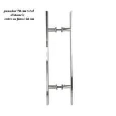 Puxador Porta Pivotante 70cm (entre furos 50cm) Barra Chata Para Porta De Madeira ou Vidro