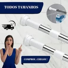 Varão Bastão de Cortina Universal para Banheiro e Pia Ajustável e Extensível para Box