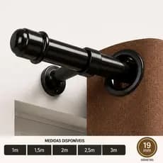 Varão de Cortina Simples 1 metro, 1,5 metro, 2 metros, 2,4 metros e 3 metros -19mm Todas Cores
