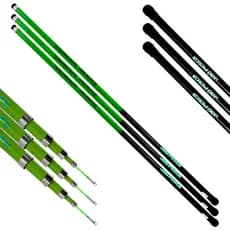 Kit 03 Vara Telescópica Gomo Longo JP Traira 4,00m Verde Jaú Pesca e Ace