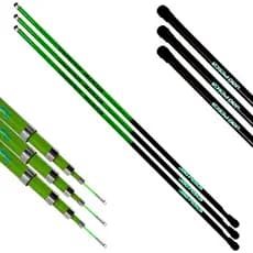 Kit 03 Vara Telescópica Gomo Longo JP Traira 3,00m Verde Jaú Pesca