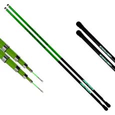 Kit 02 Vara Telescópica Gomo Longo JP Traira 3,00m Verde Jaú Pesca