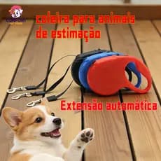 Coleira retrátil automática com trava para animais de estimação, coleira para cães, 3 m, 5 m