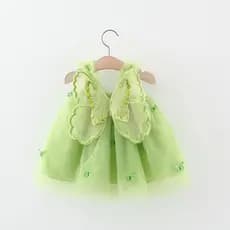 Novo estilo vestido baby menina de princesa com brilhantes e borboletas bordadas de verão