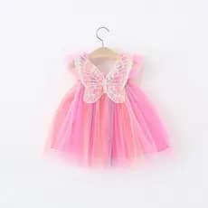 Vestido baby menina tule borboleta brilhante do jardim estilo nova