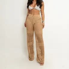 Calça Tricot Feminina Praia Saída de Praia Melissa | Calça Vazada Leve e Estilosa – Veste do 36 ao 44