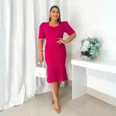 Vestido Feminino Tricot Kate Elegante e Confortável Moda Evangélica