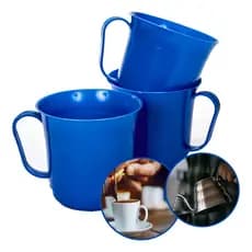 Caneca de Plástico com Alça 300ml Azul para Café e Chá Durável e Resistente Livre de BPA Ideal para Bebidas Diversas