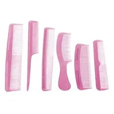 Kit com 6 Pentes e Escovas para Cabelo e Penteados Azul e Rosa
