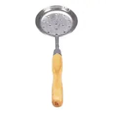 Escumadeira com Cabo de Madeira Vison Ideal para Frituras e Arroz Resistente e Bonita Utensílio para Cozinha