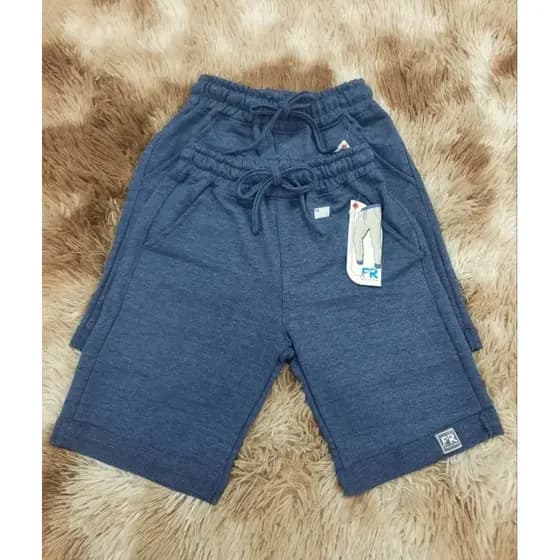Bermuda infantil de moletinho FR AZUL JEANS masculino do 4 ao 16  (PEÇA UNITÁRIA)
