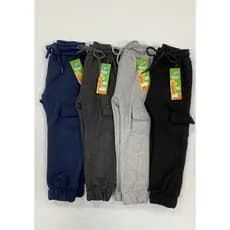 Calça Cargo Infantil de Moletom Super Confortável com Bolsos Laterais | Tam 1 ao 3