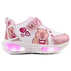 Tênis Infantil feminino Com Led, Confortável, Antiderrapante, Moda Bebê, Meninas, Estilo Kids, tênis capivara, criança