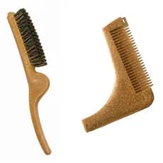 Kit De Barbeiro Pente e Escova Barba Bigode Régua Modelador - Marilu