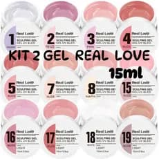 Kit 2 Sculping Gel Alongamento de Unhas Real Love 15 ML Linha Light