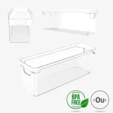 Organizador de Armário Acrílico Multiuso Clear Com Alças OU 4,5L - 37 X 10 X 13cm
